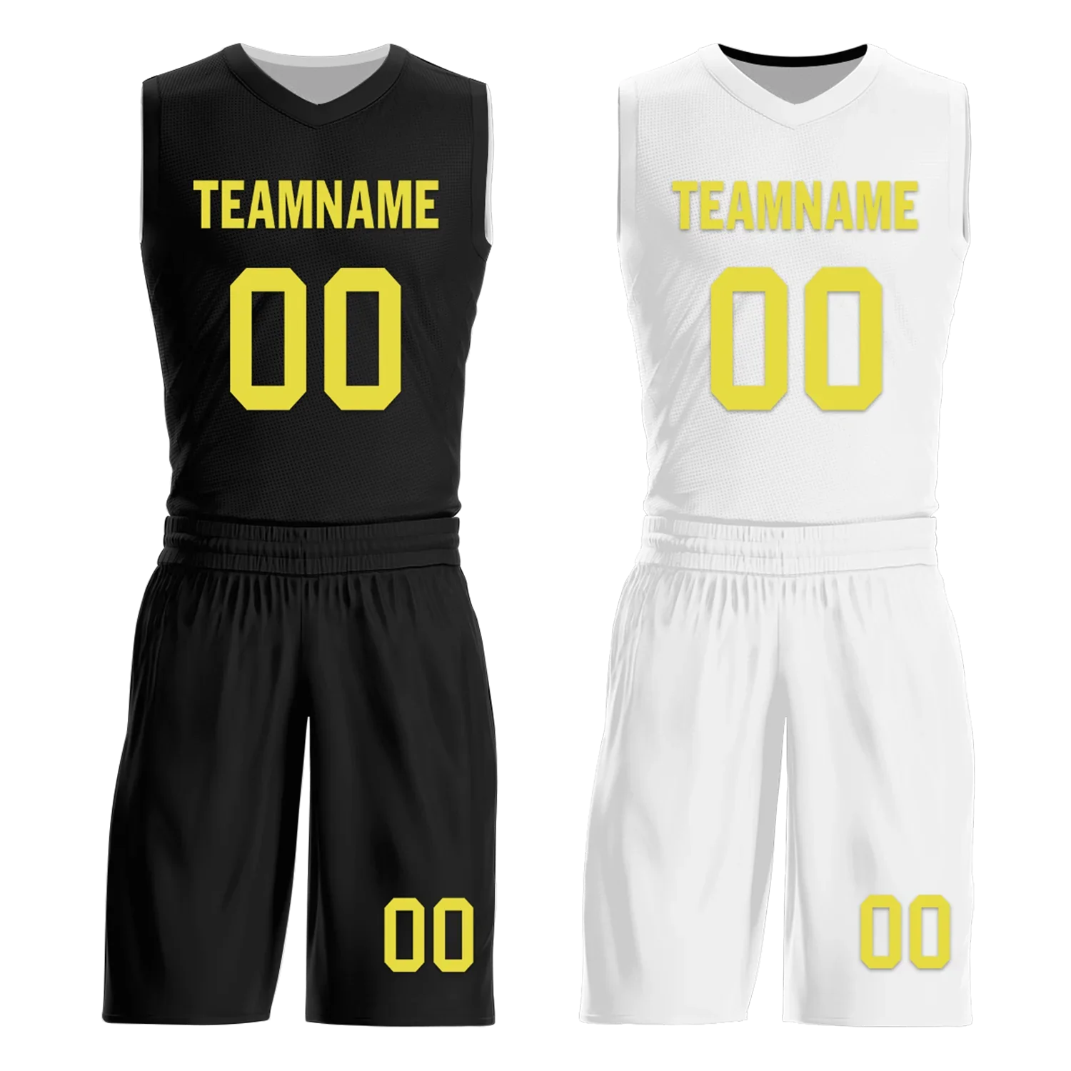 Custom Black White Classic Style Reversible Basketball Uniform Personalized COOLMAX BBJR-D017048 - Coolcustomize