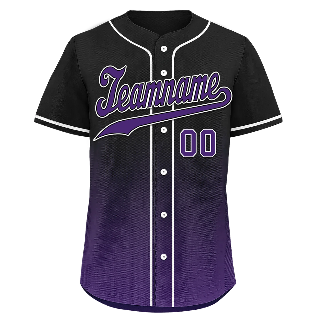 Custom Black Purple Fade Fashion Personalized Authentic Baseball Jersey BSBJ01-D0a70d0 - Coolcustomize