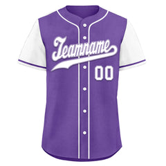 Custom Purple White Raglan Sleeves Personalized Authentic Baseball Jersey BSBJ01-D020200-14