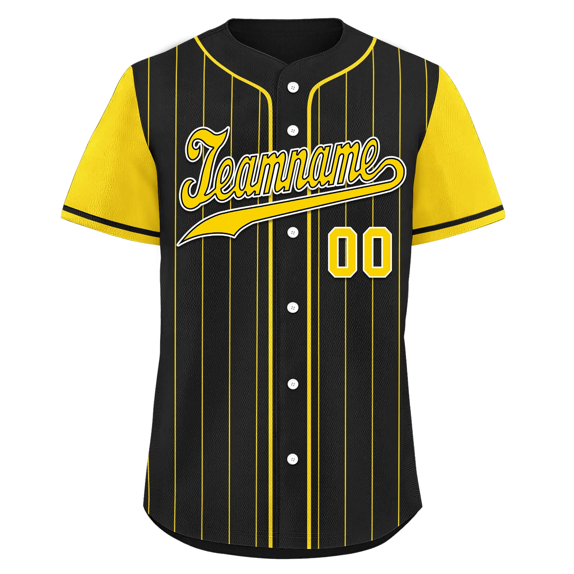 Custom Black Gold Stripe Fashion Personalized Authentic Baseball Jersey BSBJ01-D017217 - Coolcustomize