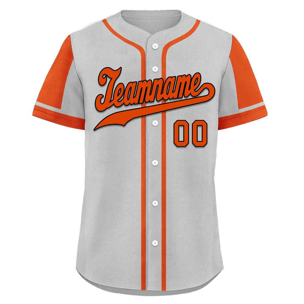 Custom Gray Orange Raglan Sleeves Personalized Authentic Baseball Jersey BSBJ01-D017187 - Coolcustomize
