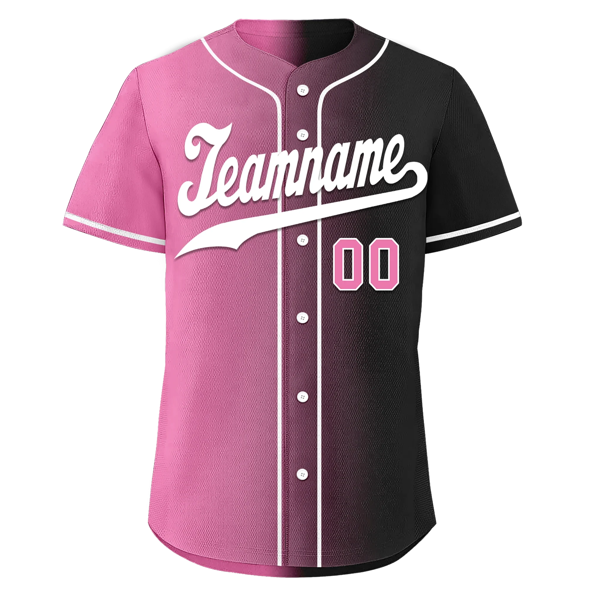 Custom Pink Black Gradient Fashion Personalized Authentic Baseball Jersey BSBJ01-D0a7099 - Coolcustomize