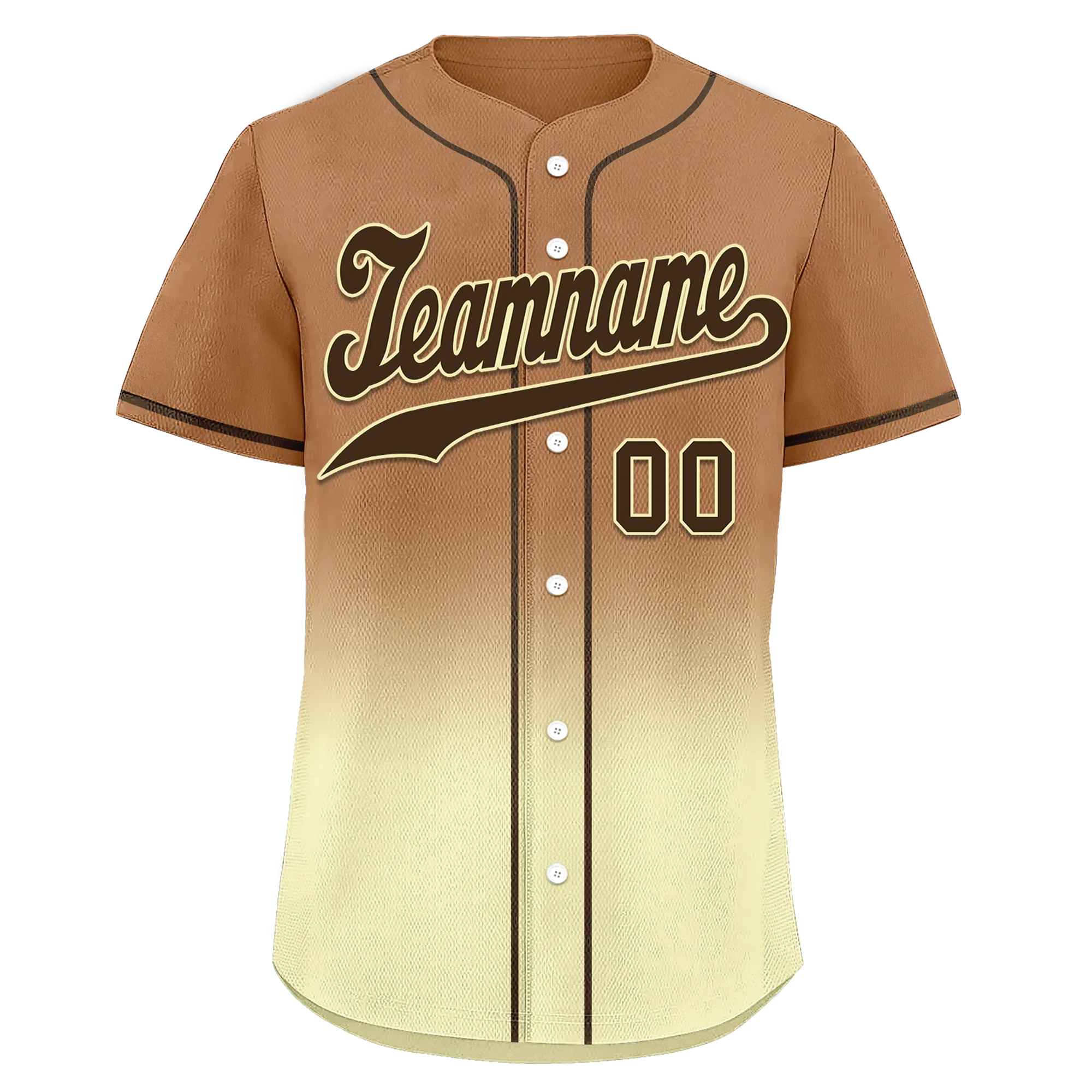 Custom Brown Yellow Fade Fashion Personalized Authentic Baseball Jersey BSBJ01-D0a70ff - Coolcustomize