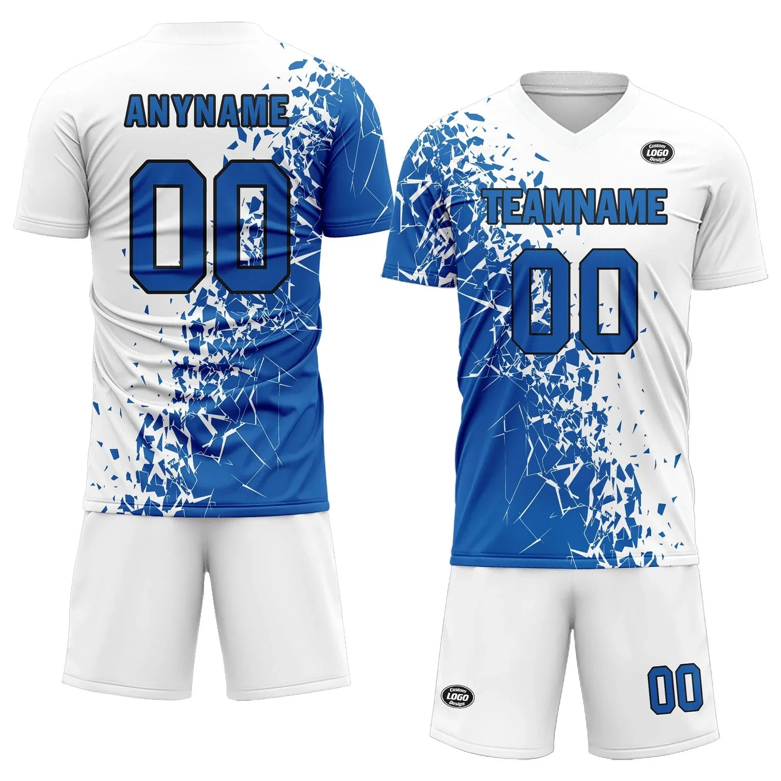 Custom Blue White Soccer Sets Jersey Personalized SCJ101-D28008 - Coolcustomize