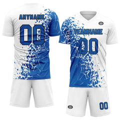 Custom Blue White Soccer Sets Jersey Personalized SCJ101-D28008