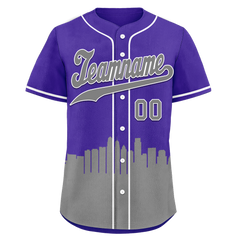 Custom Purple Gray City Edition Personalized Authentic Baseball Jersey BSBJ01-D017137