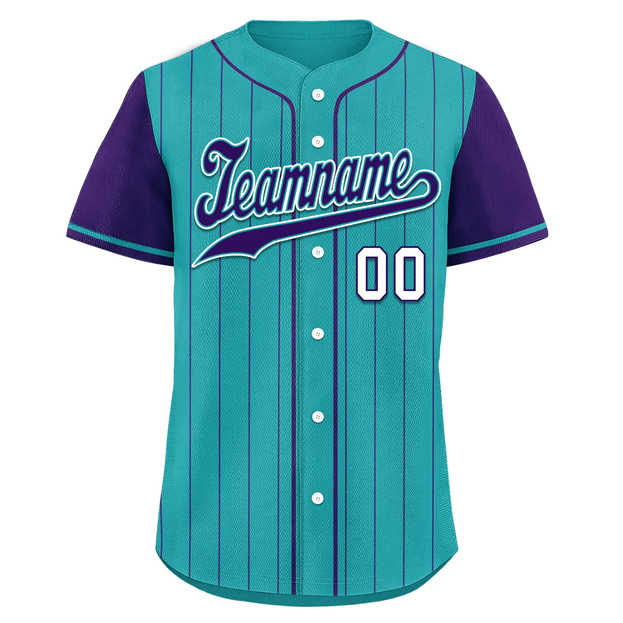Custom Cyan Purple Stripe Fashion Personalized Authentic Baseball Jersey BSBJ01-D017247 - Coolcustomize