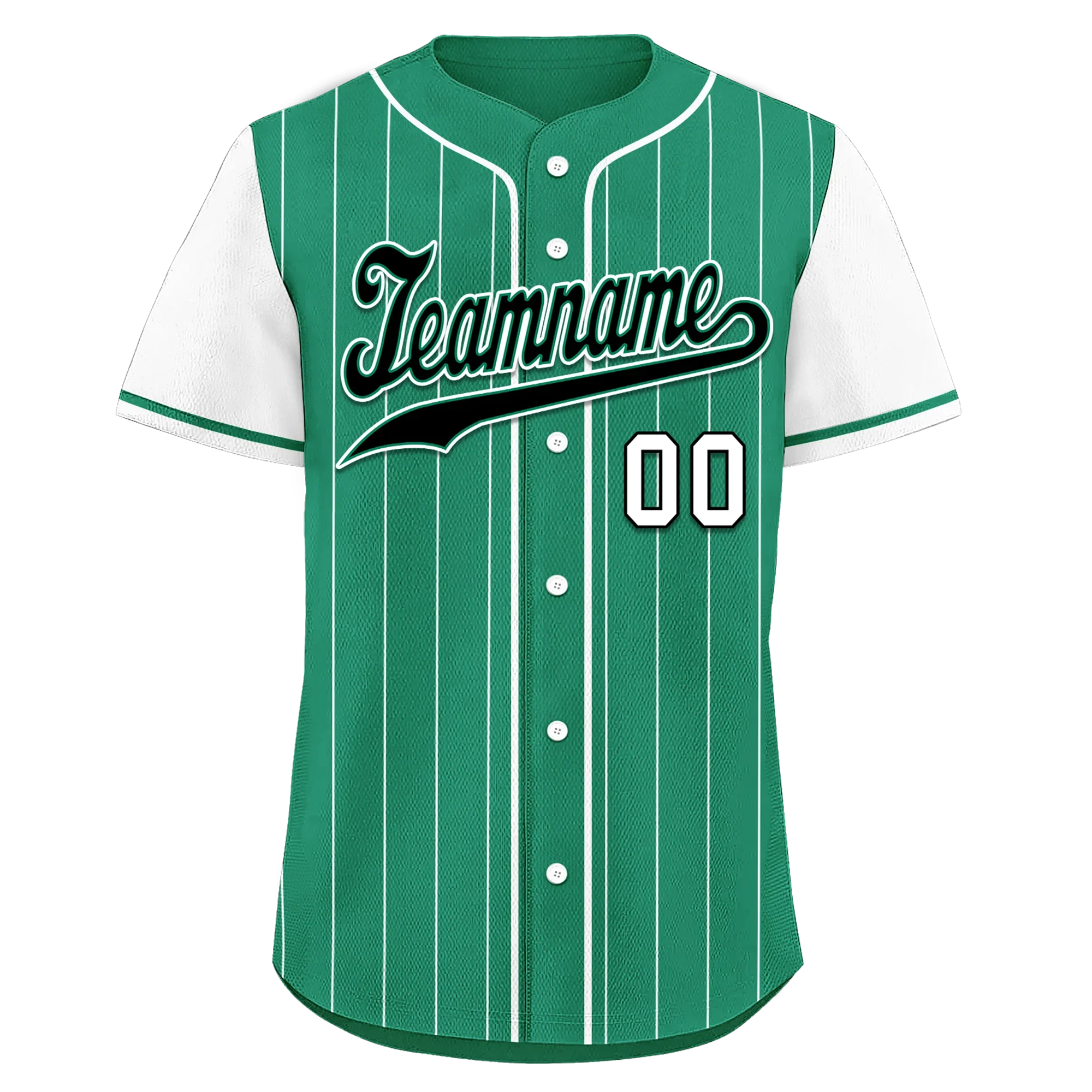 Custom Green White Stripe Fashion Personalized Authentic Baseball Jersey BSBJ01-D017246 - Coolcustomize