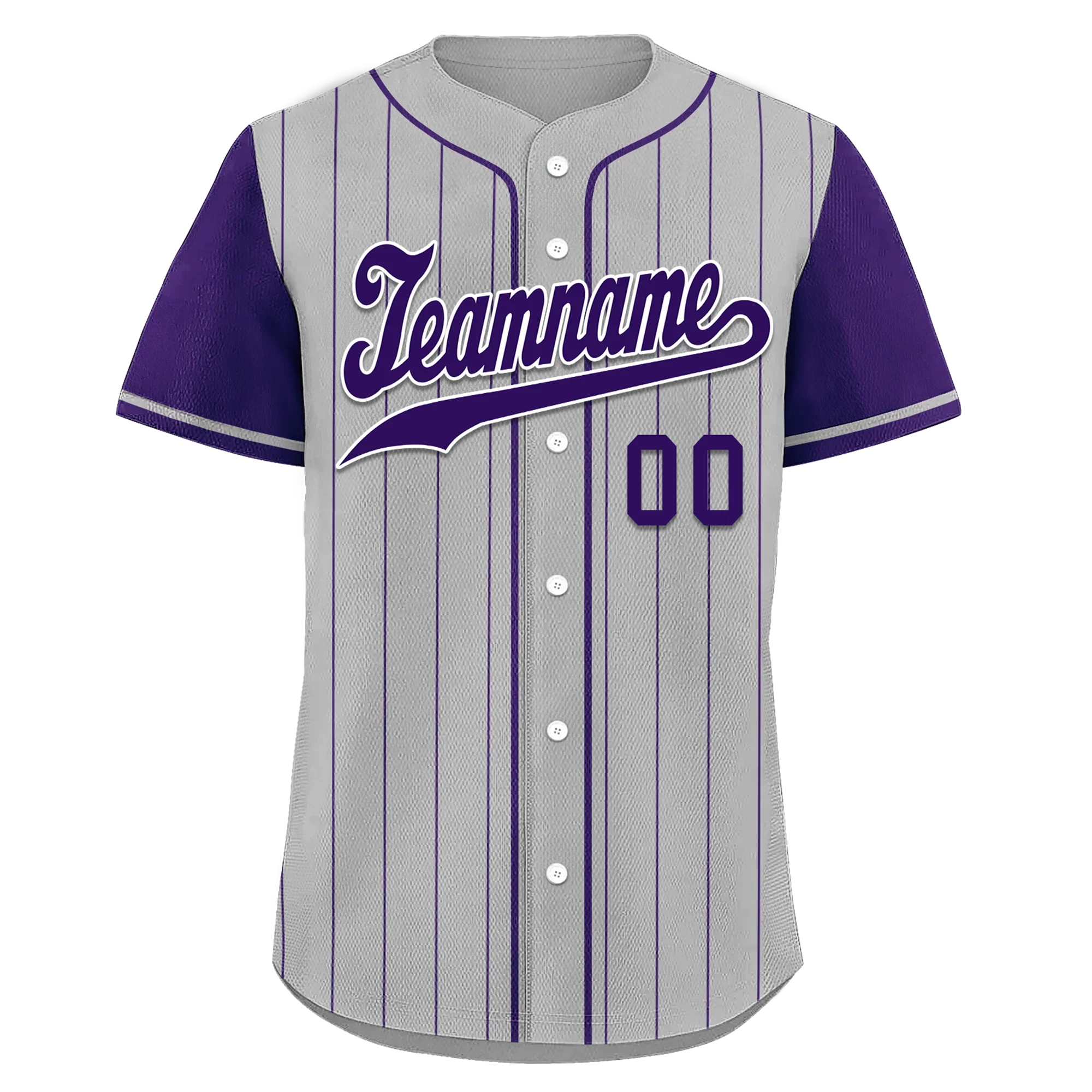Custom Gray Purple Stripe Fashion Personalized Authentic Baseball Jersey BSBJ01-D017253 - Coolcustomize