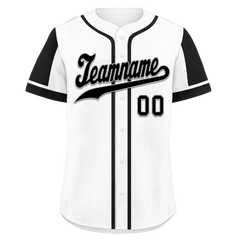 Custom White Black Raglan Sleeves Personalized Authentic Baseball Jersey BSBJ01-D017161