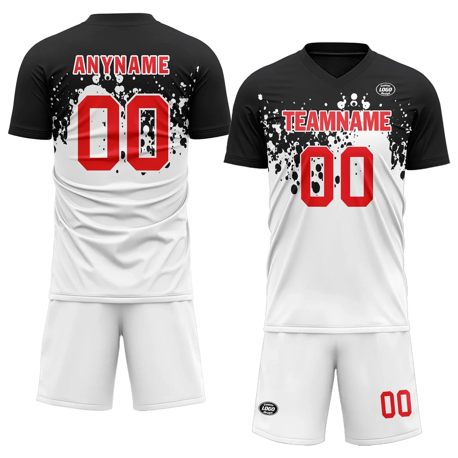 Custom Black White Soccer Sets Jersey Personalized SCJ101-D28026 - Coolcustomize