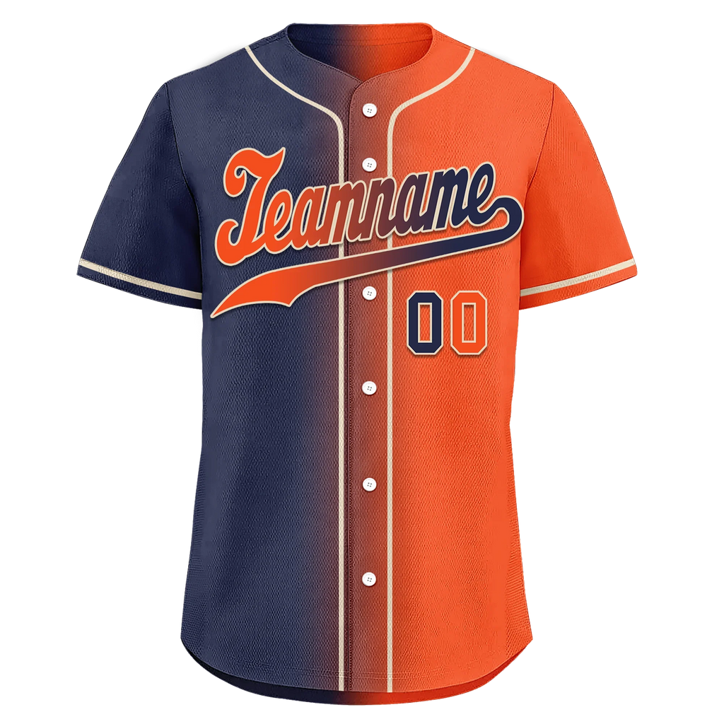 Custom Blue Orange Gradient Fashion Personalized Authentic Baseball Jersey BSBJ01-D0a7089 - Coolcustomize