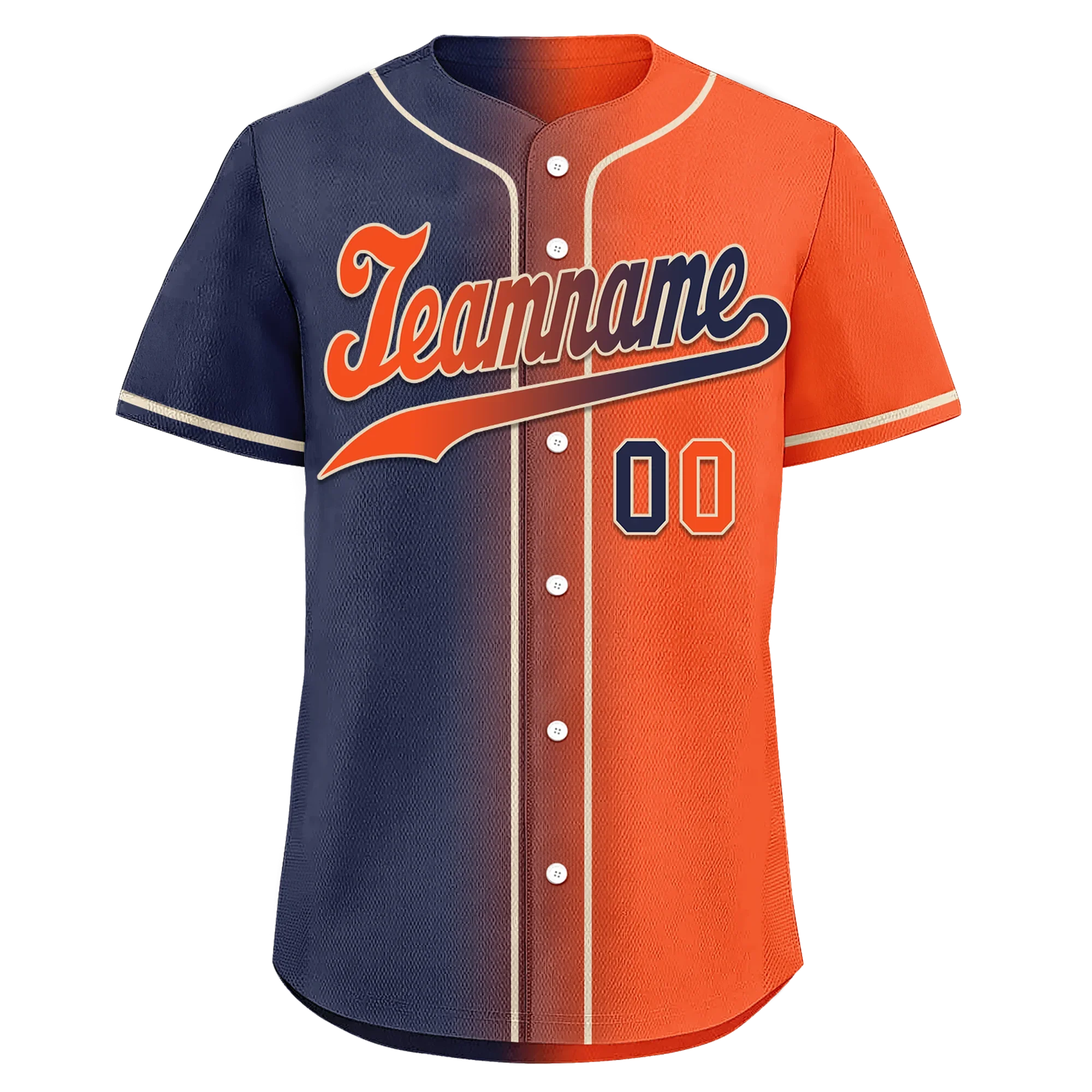Custom Blue Orange Gradient Fashion Personalized Authentic Baseball Jersey BSBJ01-D0a7089 - Coolcustomize