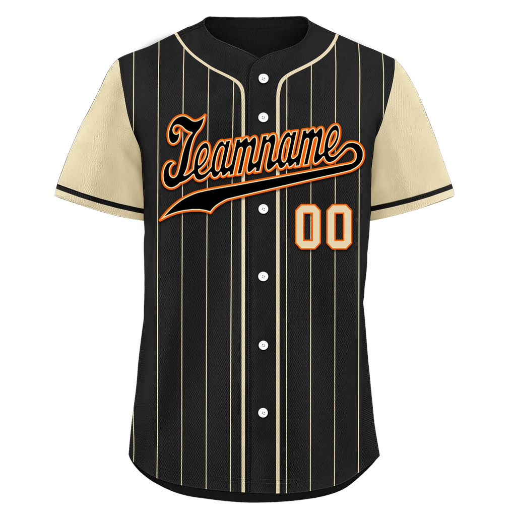 Custom Black Yellow Stripe Fashion Personalized Authentic Baseball Jersey BSBJ01-D017237 - Coolcustomize