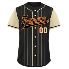 Custom Black Yellow Stripe Fashion Personalized Authentic Baseball Jersey BSBJ01-D017237