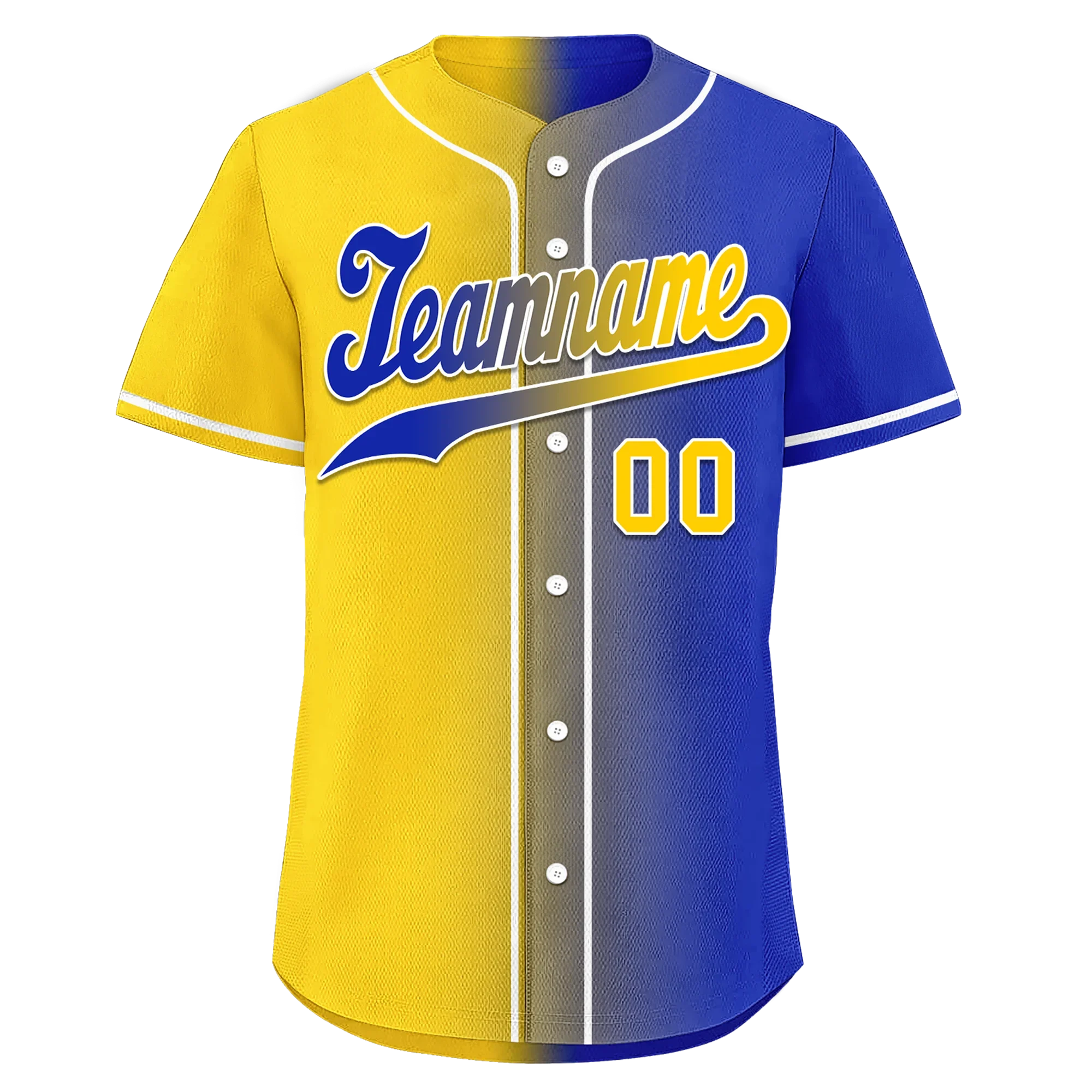 Custom Yellow Blue Gradient Fashion Personalized Authentic Baseball Jersey BSBJ01-D0a7098 - Coolcustomize