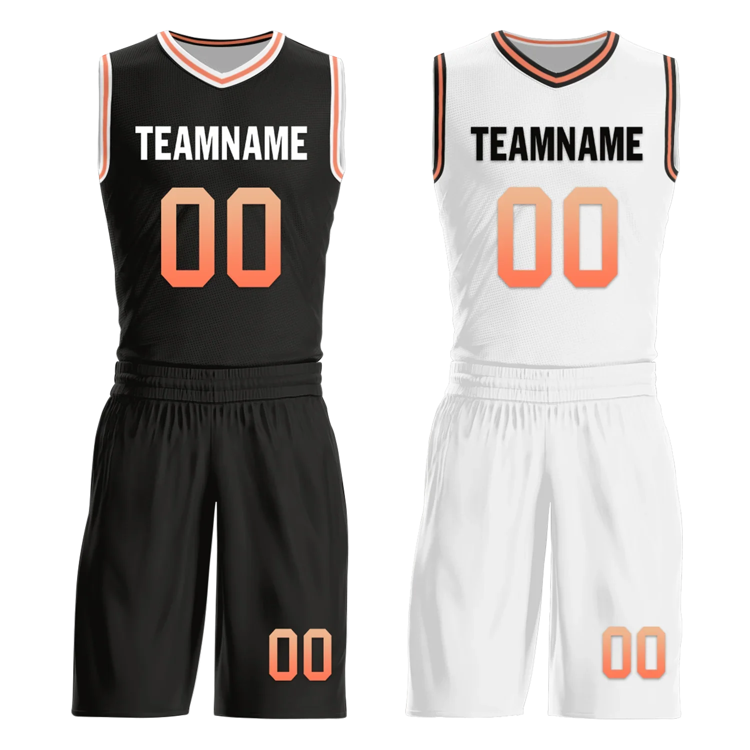 Custom Black White Classic Style Reversible Basketball Uniform Personalized Ordinary BBJR-D017028 - Coolcustomize