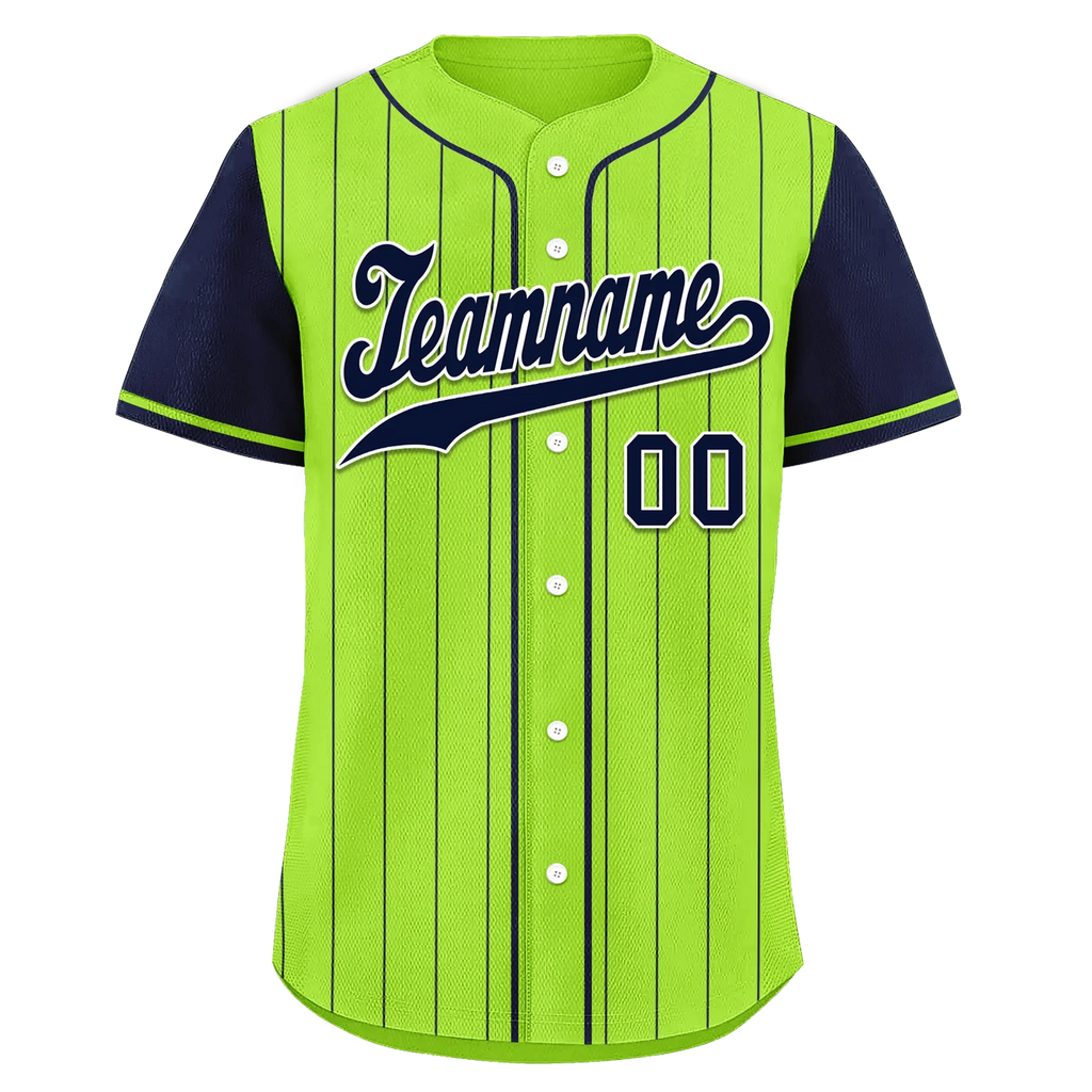 Custom Green Blue Stripe Fashion Personalized Authentic Baseball Jersey BSBJ01-D017232 - Coolcustomize