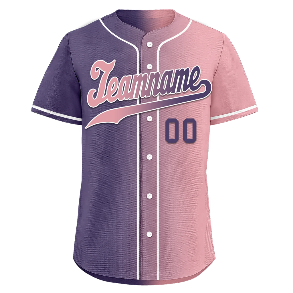 Custom Purple Pink Gradient Fashion Personalized Authentic Baseball Jersey BSBJ01-D0a7a0e - Coolcustomize