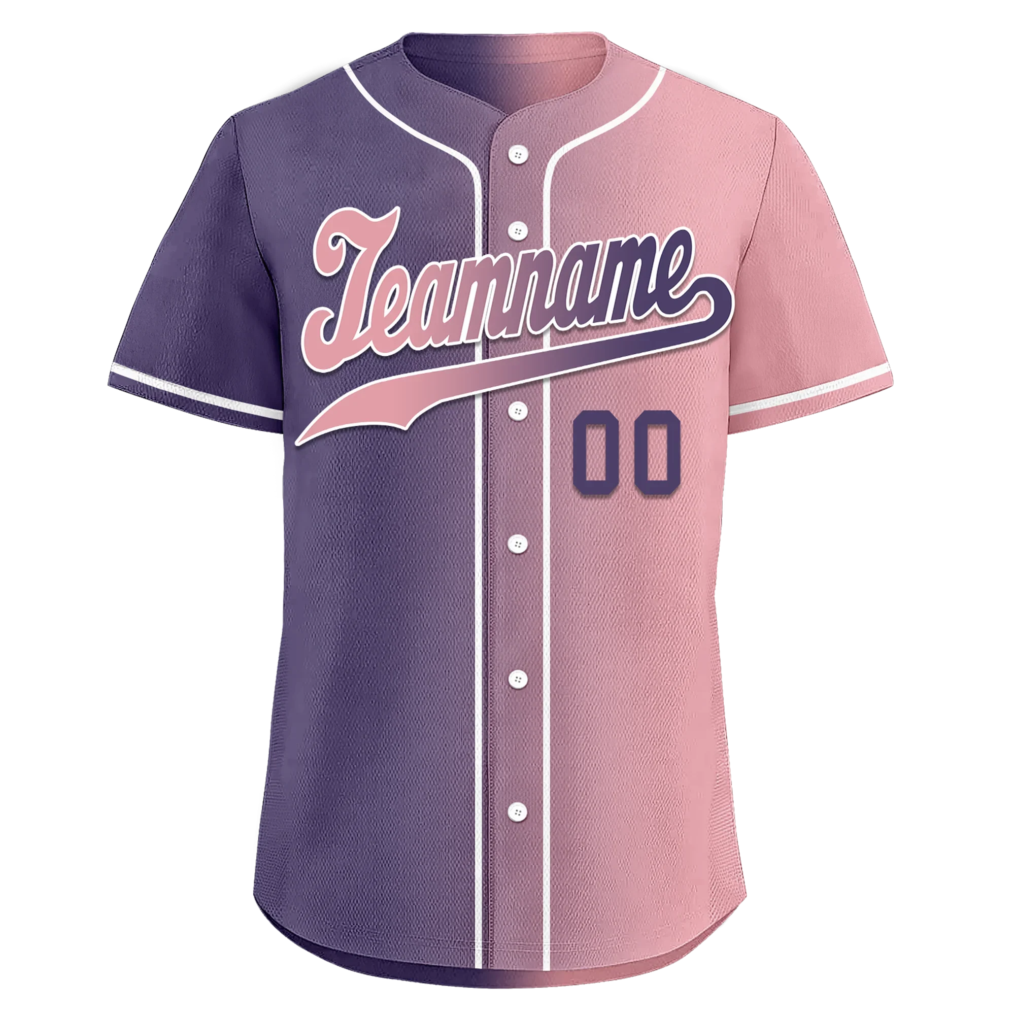 Custom Purple Pink Gradient Fashion Personalized Authentic Baseball Jersey BSBJ01-D0a7a0e - Coolcustomize