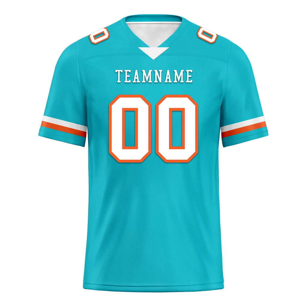 Custom Cyan Classic Style Personalized Authentic Football Jersey FBJ02-bd0a70ba - Coolcustomize