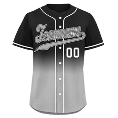 Custom Black Grey Fade Fashion Personalized Authentic Baseball Jersey BSBJ01-D0a70cf