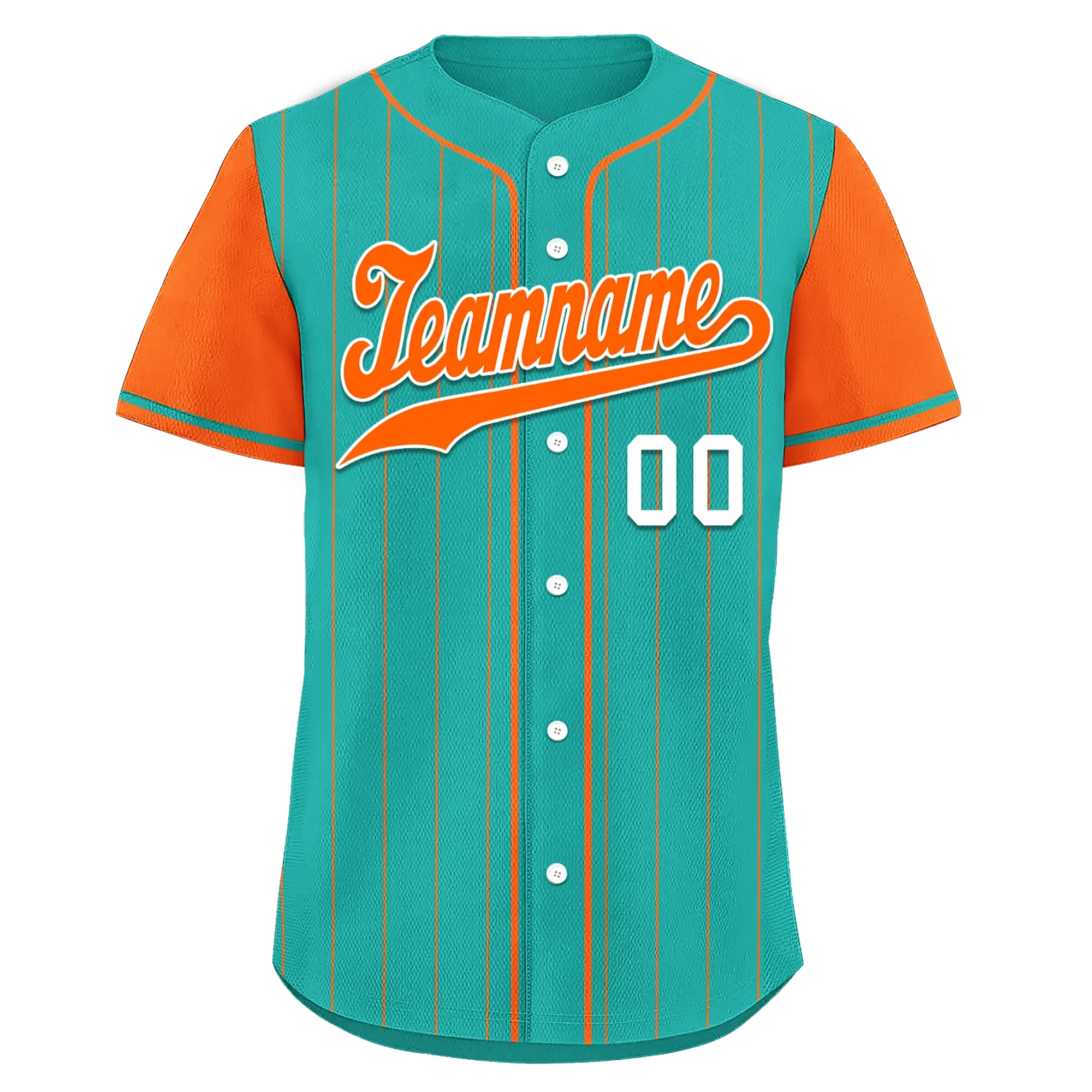 Custom Cyan Orange Stripe Fashion Personalized Authentic Baseball Jersey BSBJ01-D017233 - Coolcustomize