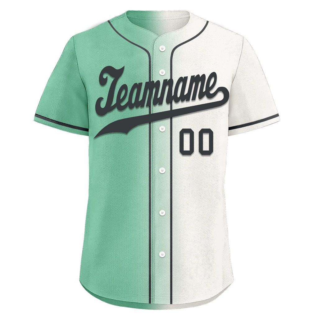 Custom Green White Gradient Fashion Personalized Authentic Baseball Jersey BSBJ01-D0a708a - Coolcustomize