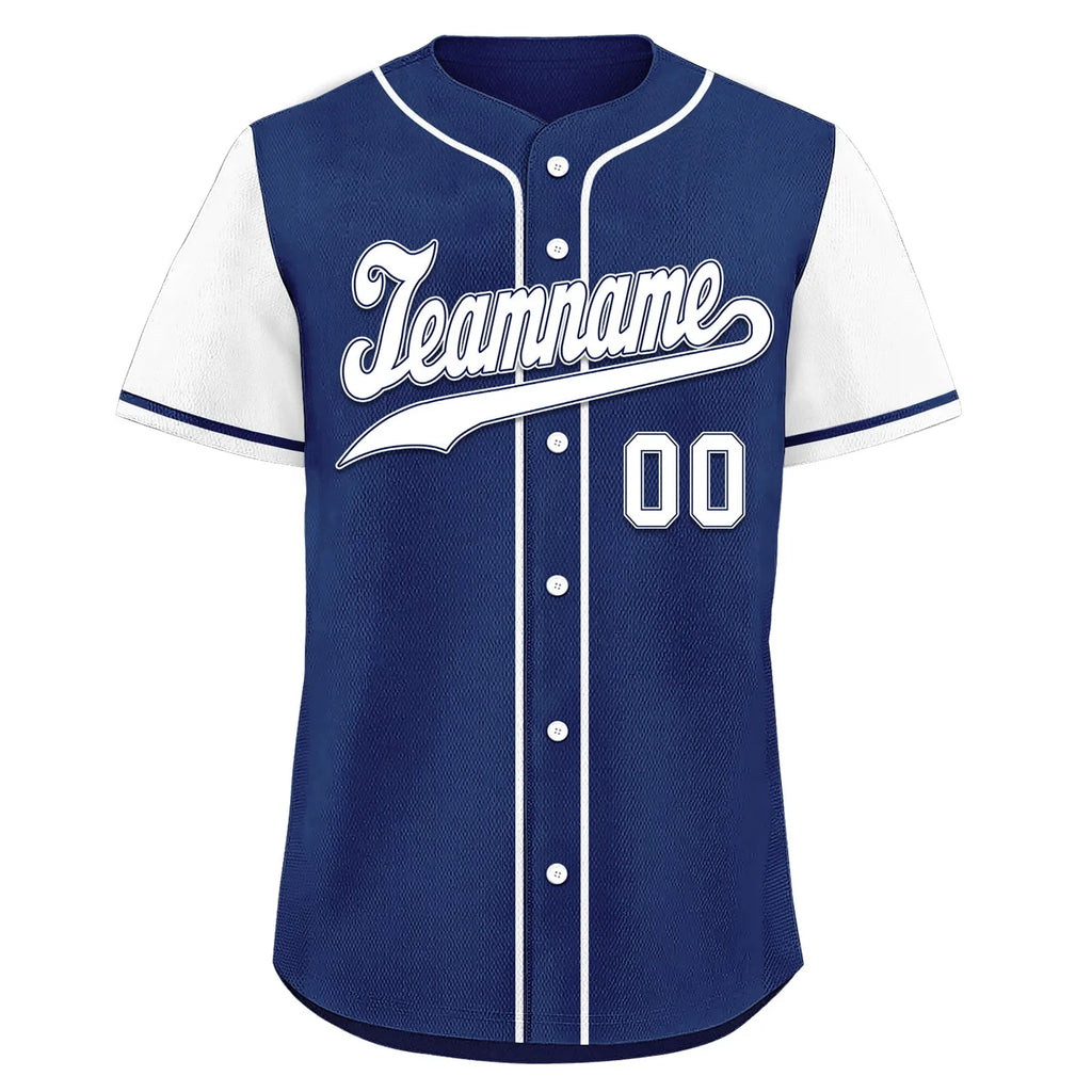 Custom Blue White Raglan Sleeves Personalized Authentic Baseball Jersey BSBJ01-D020200-6 - Coolcustomize