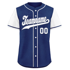 Custom Blue White Raglan Sleeves Personalized Authentic Baseball Jersey BSBJ01-D020200-6