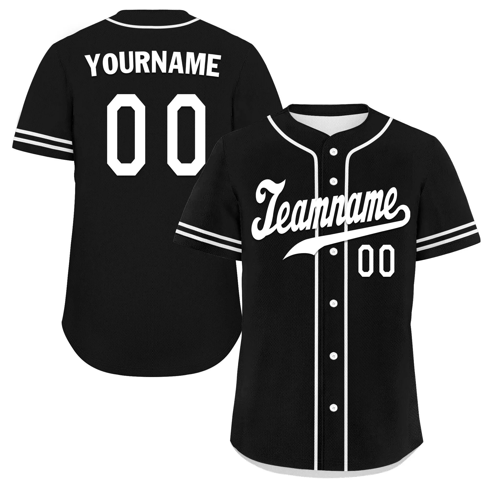 Custom Black Classic Style White Personalized Authentic Baseball Jersey UN002-bd0b00d8-ca - Coolcustomize
