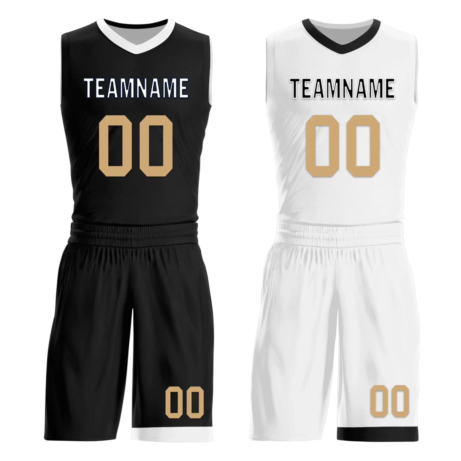 Custom Black White Classic Style Reversible Basketball Uniform Personalized Ordinary BBJR-D017044 - Coolcustomize