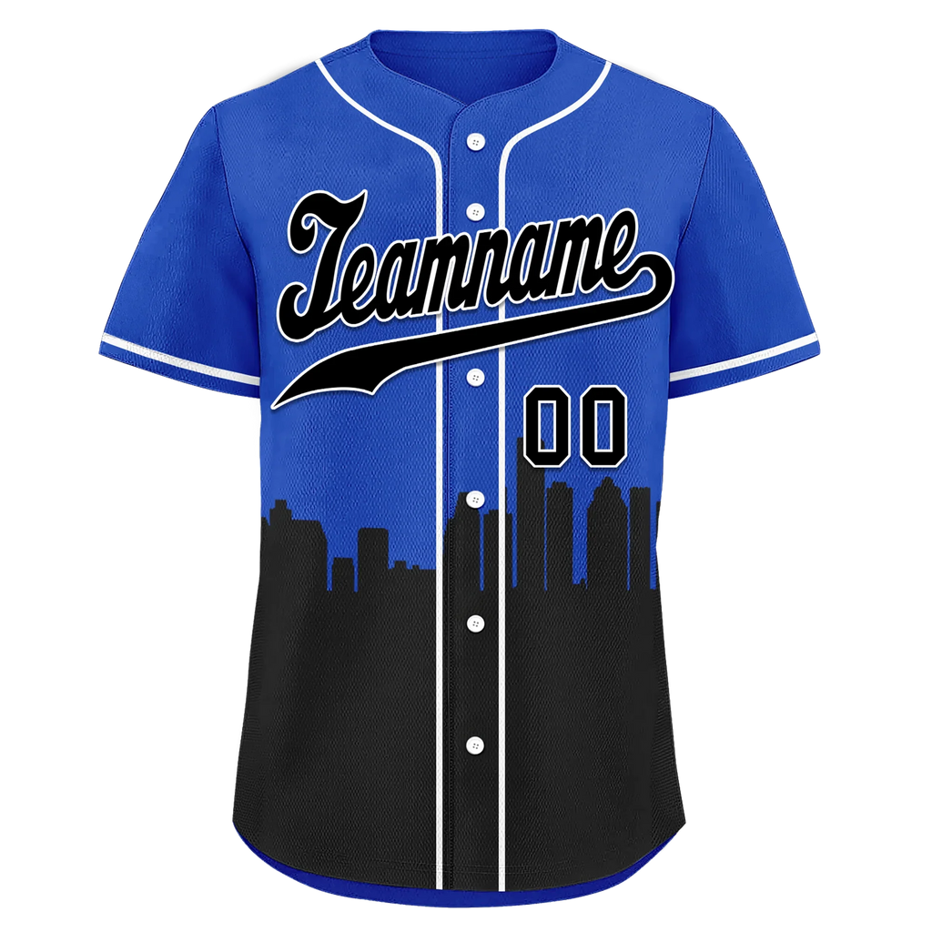 Custom Blue Black City Edition Personalized Authentic Baseball Jersey BSBJ01-D017127 - Coolcustomize