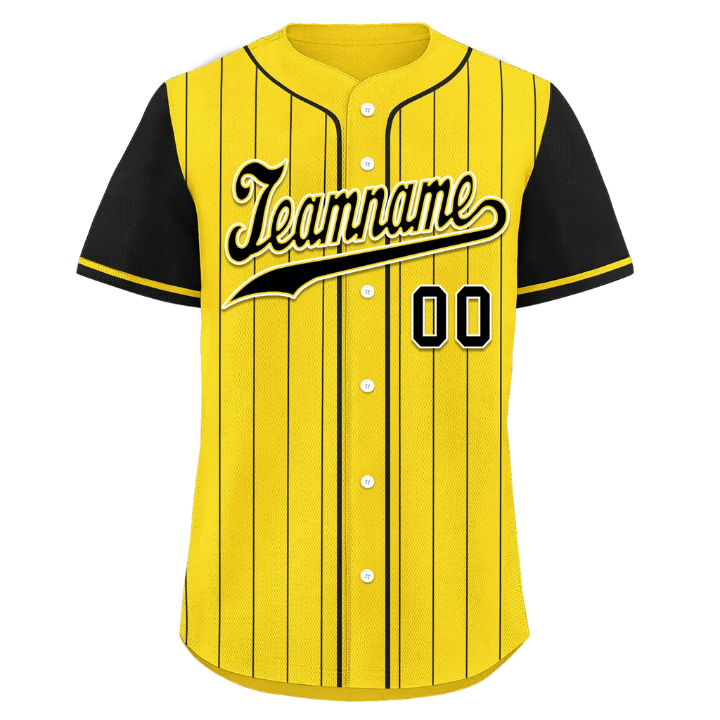Custom Gold Black Stripe Fashion Personalized Authentic Baseball Jersey BSBJ01-D017218 - Coolcustomize