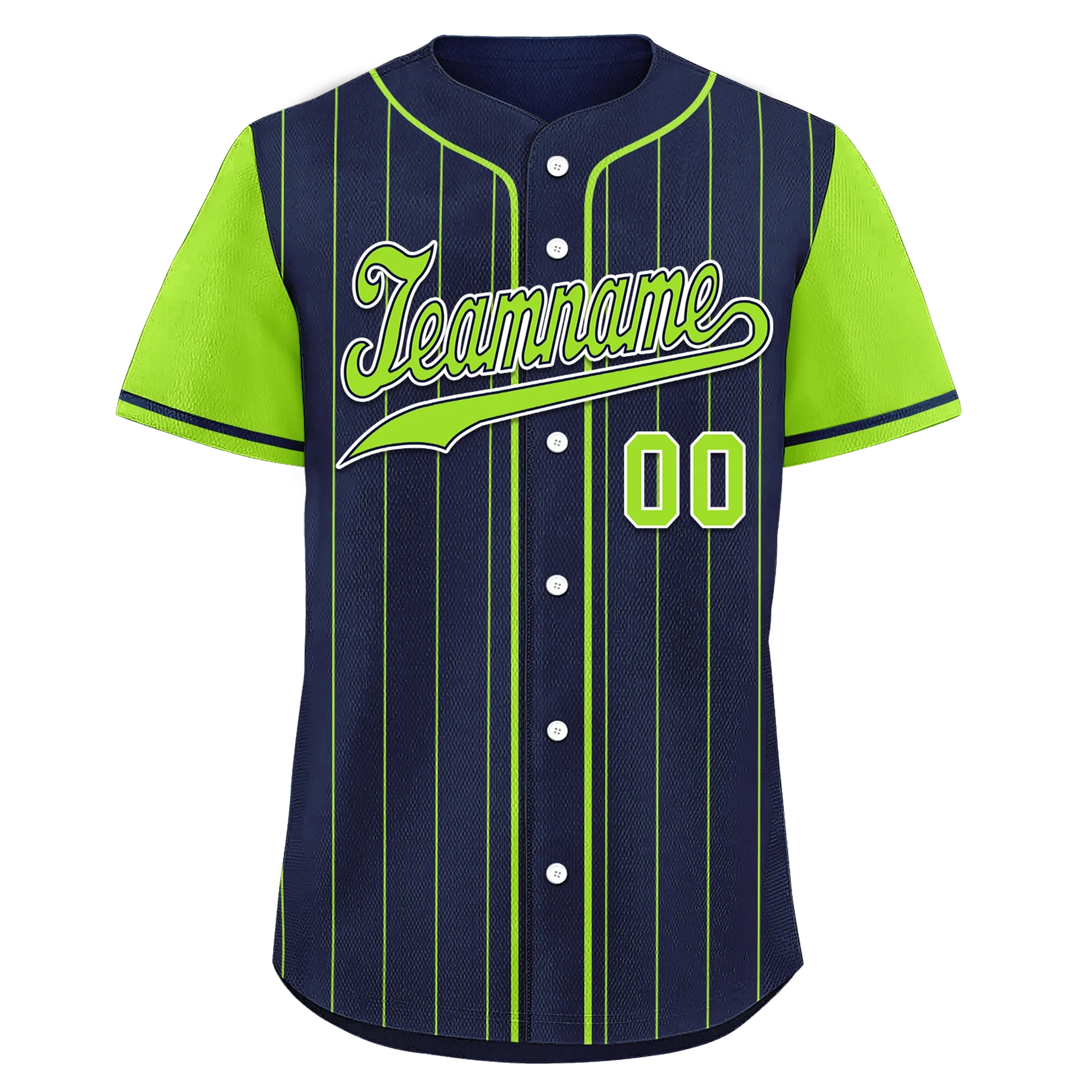 Custom Blue Green Stripe Fashion Personalized Authentic Baseball Jersey BSBJ01-D017231 - Coolcustomize