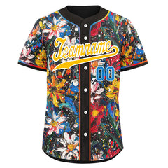 Custom Graffiti Pattern Abstract Floral Patterns Personalized Authentic Baseball Jersey BSBJ01-D020171-1