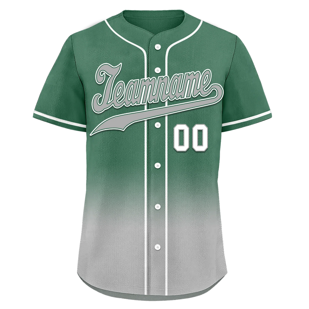 Custom Green Grey Fade Fashion Personalized Authentic Baseball Jersey BSBJ01-D0a70c9 - Coolcustomize
