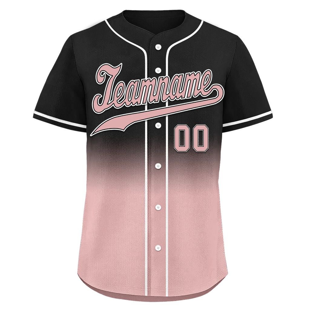 Custom Black Pink Fade Fashion Personalized Authentic Baseball Jersey BSBJ01-D0a70d9 - Coolcustomize