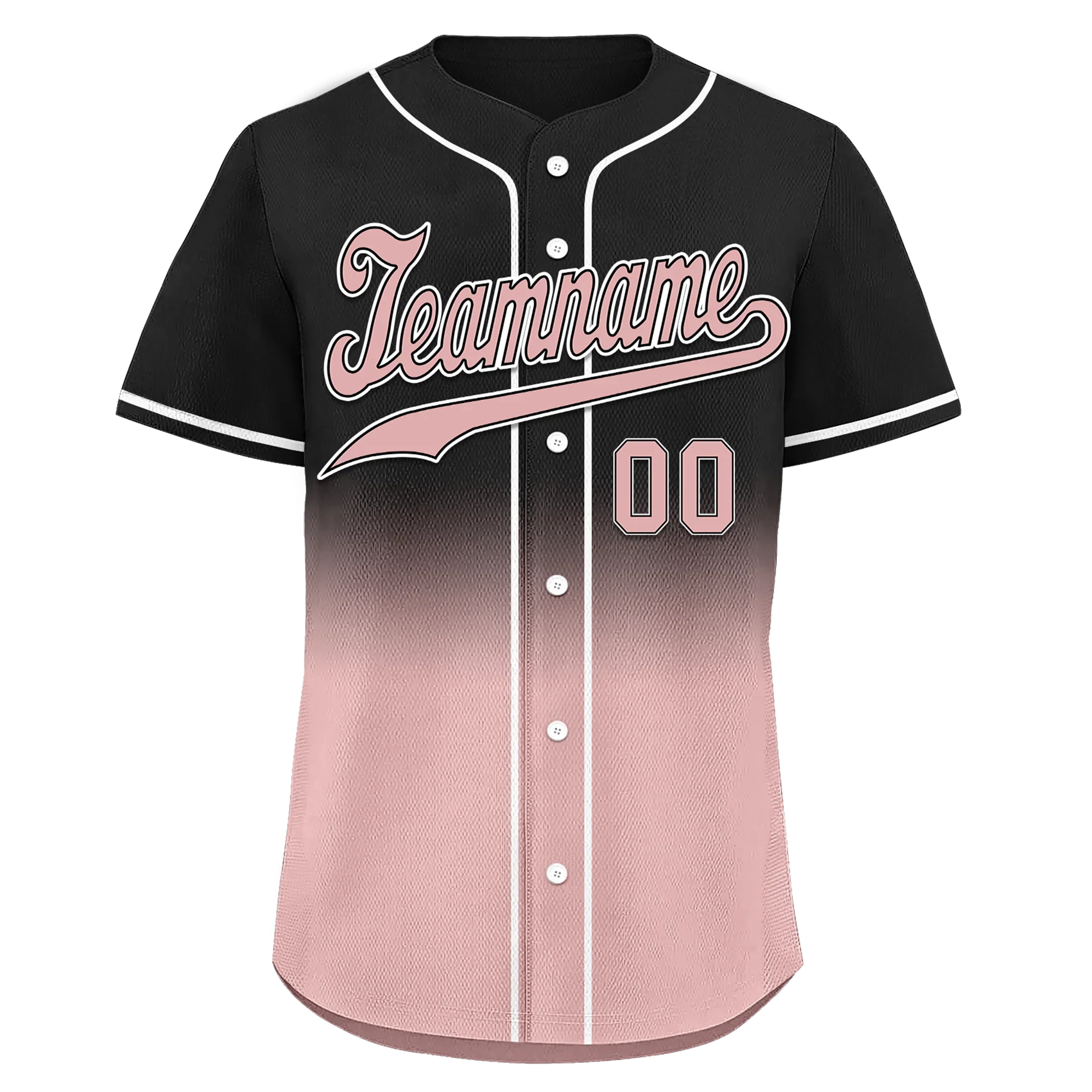 Custom Black Pink Fade Fashion Personalized Authentic Baseball Jersey BSBJ01-D0a70d9 - Coolcustomize