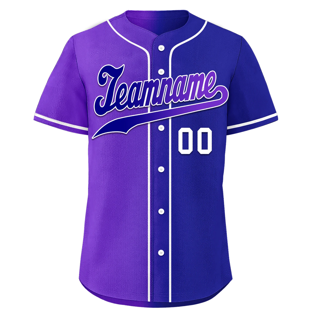 Custom Purple Blue Gradient Fashion Personalized Authentic Baseball Jersey BSBJ01-D0a7a0b - Coolcustomize