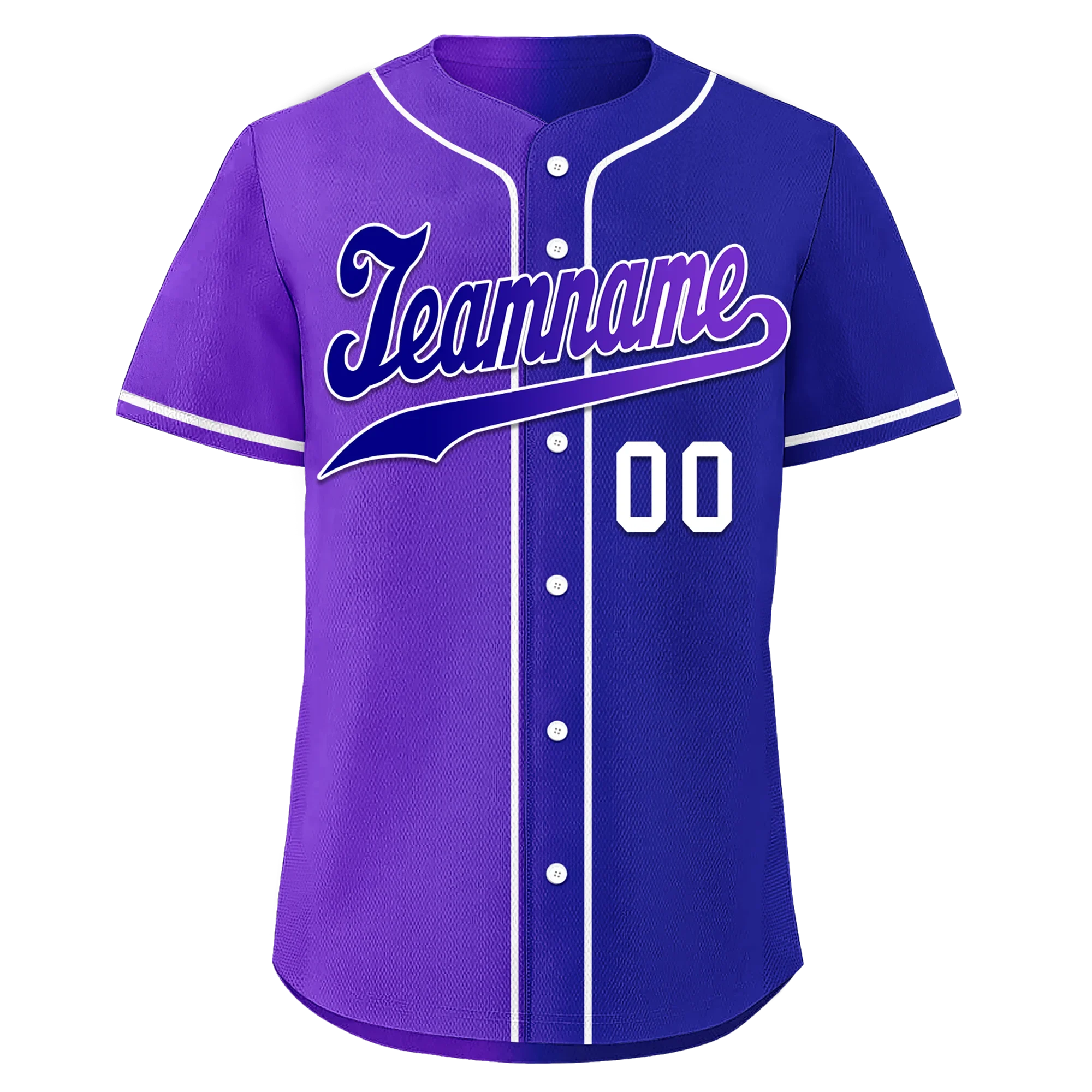Custom Purple Blue Gradient Fashion Personalized Authentic Baseball Jersey BSBJ01-D0a7a0b - Coolcustomize