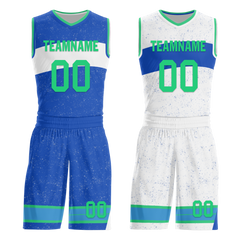 Custom Blue White Classic Style Reversible Basketball Uniform Personalized Ordinary BBJR-D017009