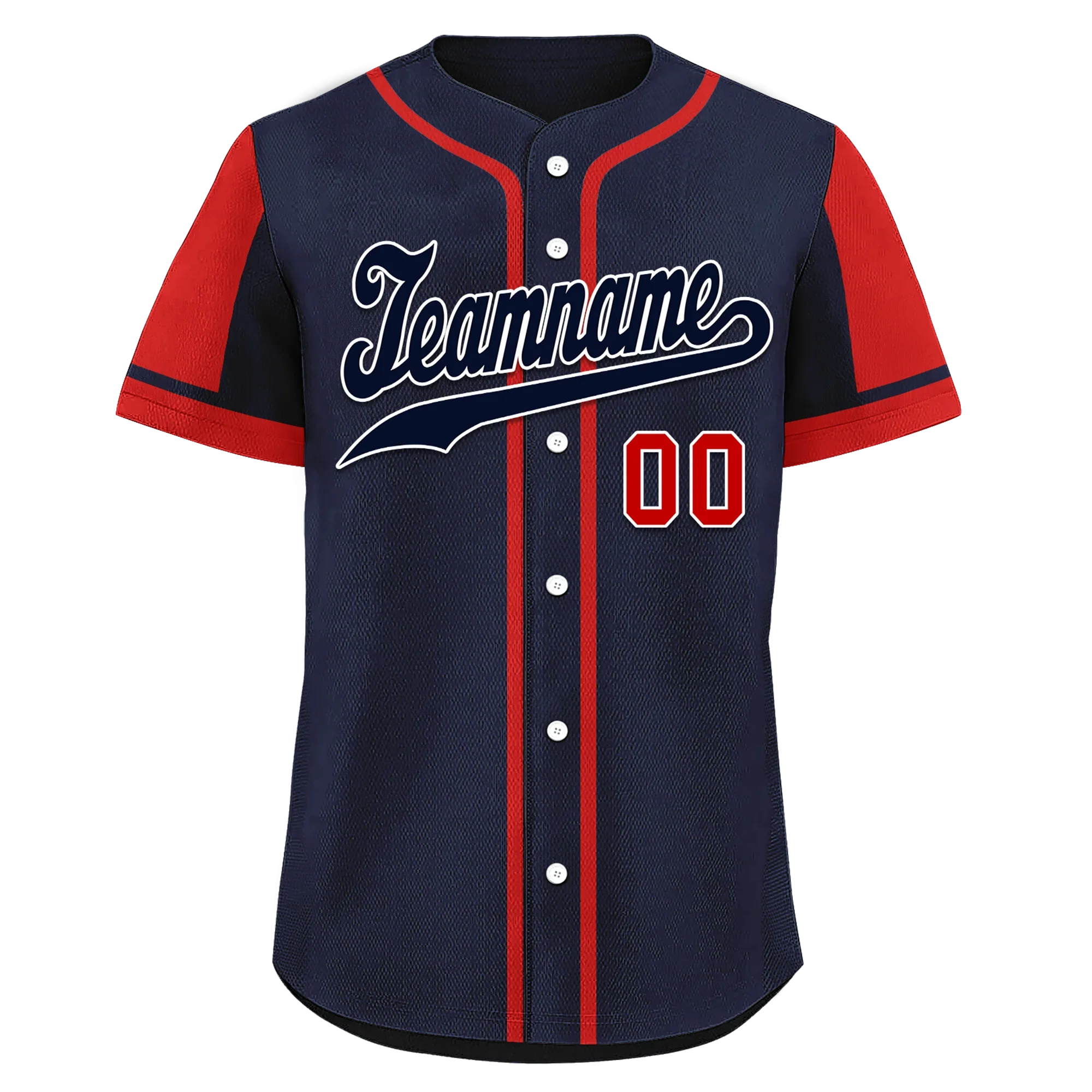 Custom Blue Red Raglan Sleeves Personalized Authentic Baseball Jersey BSBJ01-D017180 - Coolcustomize