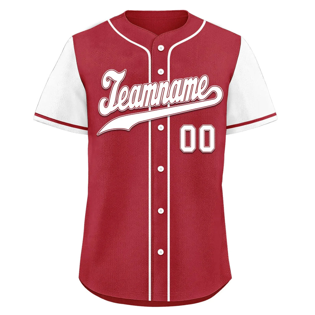 Custom Burgundy White Raglan Sleeves Personalized Authentic Baseball Jersey BSBJ01-D020200-18 - Coolcustomize