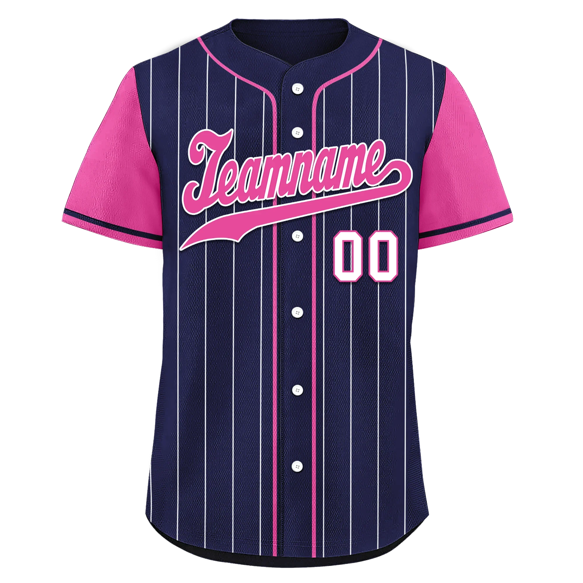 Custom Blue Pink Stripe Fashion Personalized Authentic Baseball Jersey BSBJ01-D017227 - Coolcustomize