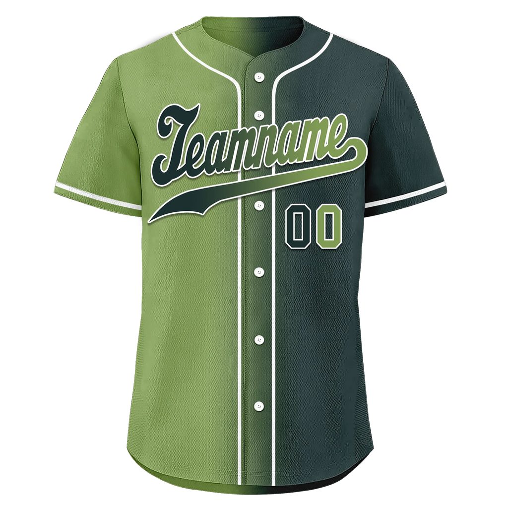 Custom Green Gradient Fashion Personalized Authentic Baseball Jersey BSBJ01-D0a708c - Coolcustomize