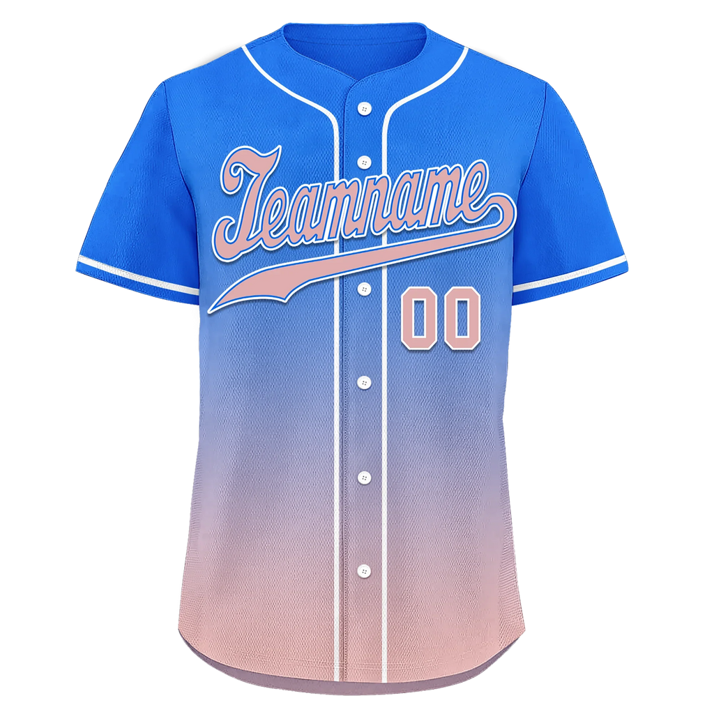 Custom Blue Pink Fade Fashion Personalized Authentic Baseball Jersey BSBJ01-D0a70e0 - Coolcustomize