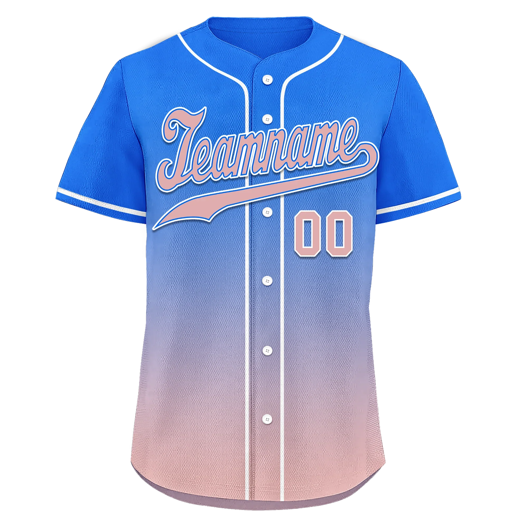 Custom Blue Pink Fade Fashion Personalized Authentic Baseball Jersey BSBJ01-D0a70e0 - Coolcustomize