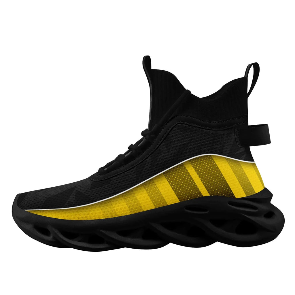 Custom Black Yellow Maxsoul Shoes Personalized Sneaker FN029A-D020158-7 - Coolcustomize