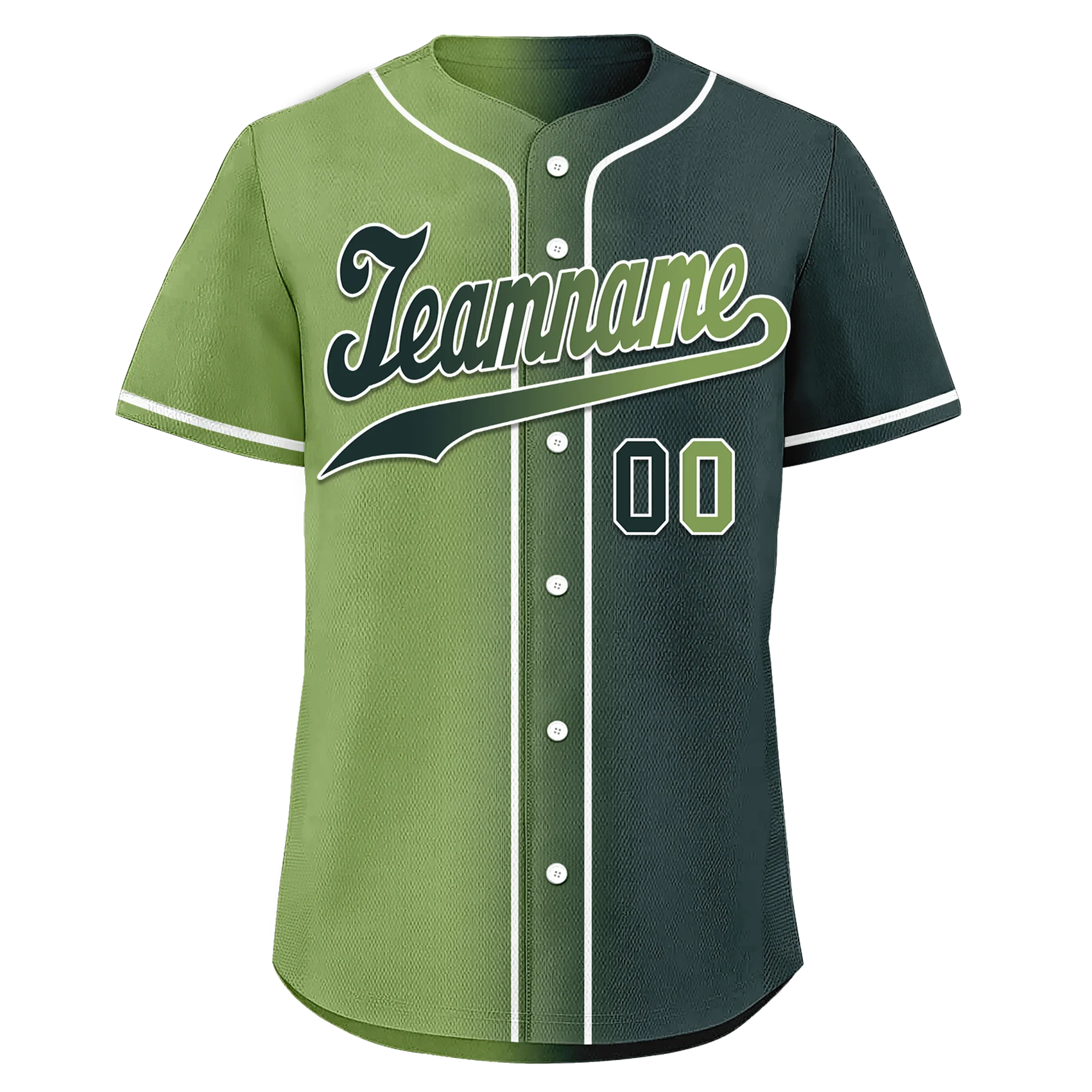 Custom Green Gradient Fashion Personalized Authentic Baseball Jersey BSBJ01-D0a708c - Coolcustomize